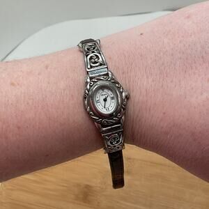 Vintage Brighton Santa Barbara Watch for Women Silver and Brown DISCONTINUED